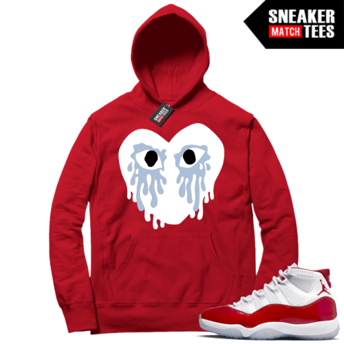 Cherry 11s Sneaker Match Hoodie Red Crying Heart