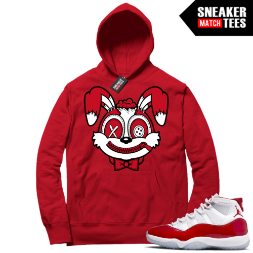 Cherry 11s Sneaker Match Hoodie Red Misunderstood Bunny