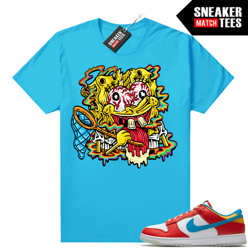 Fruity Pebbles Dunk Low shirts Sneaker Match Aqua Blue Trippy Spongebob