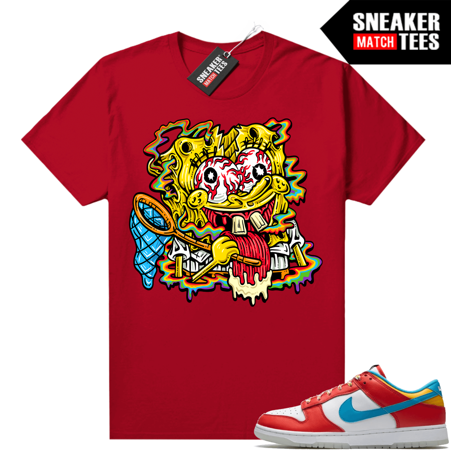 Fruity Pebbles Dunk Low shirts Sneaker Match Red Trippy Spongebob