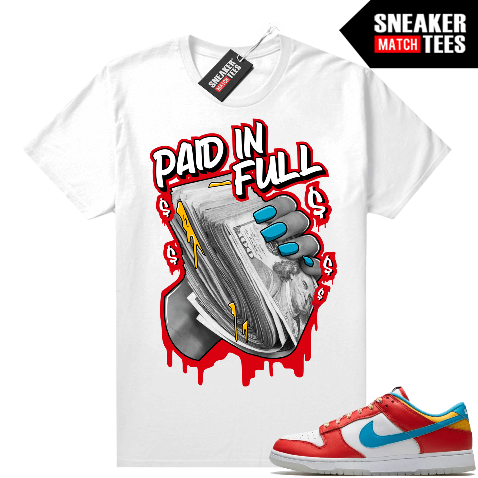 Fruity Pebbles Dunk Low shirts Sneaker Match White Paid In Full