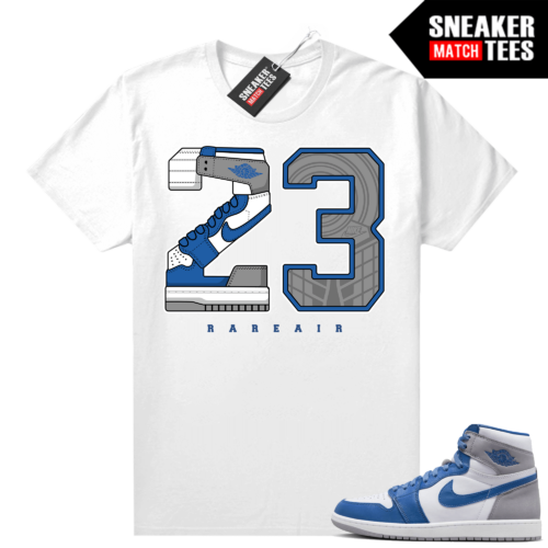 Jordan 1 True Blue shirts Sneaker Match White 23 Rare Air