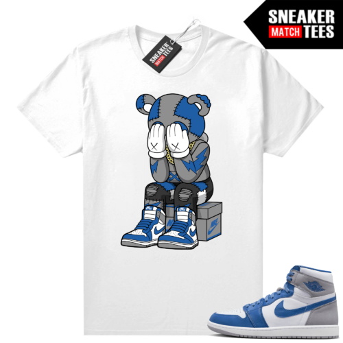 Jordan 1 True Blue shirts Sneaker Match White Bear Toy x AJ1