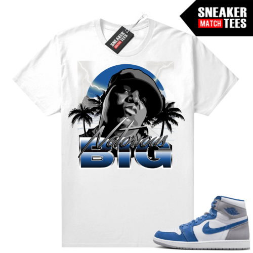 Jordan 1 True Blue shirts Sneaker Match White Biggy Paradise