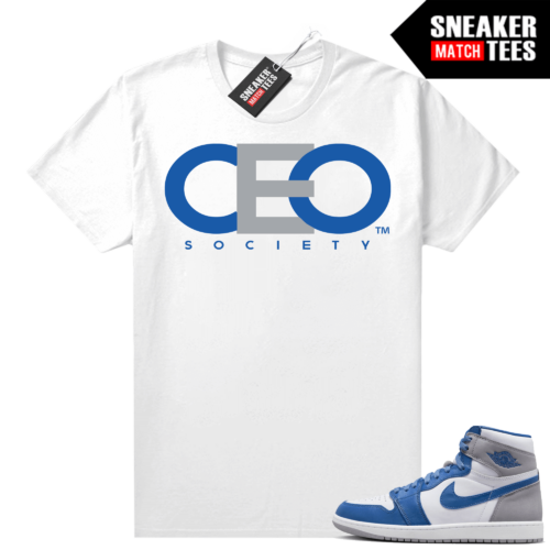 Jordan 1 True Blue shirts Sneaker Match White CEO