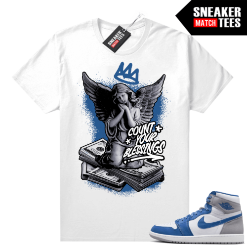 Jordan 1 True Blue shirts Sneaker Match neutral Count your Blessings