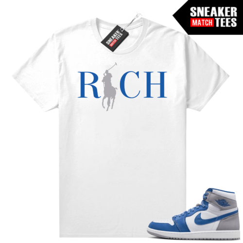 Jordan 1 True Blue shirts Sneaker Match White Country Club Rich