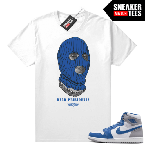 Jordan 1 True Blue shirts Sneaker Match White Dead Presidents