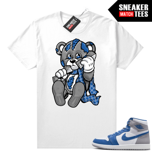 Jordan outlet 1 True Blue shirts Sneaker Match White Designer Bear