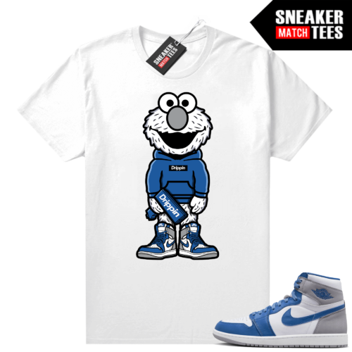 Jordan 1 True Blue shirts Sneaker Match Pink Drippy Elmo