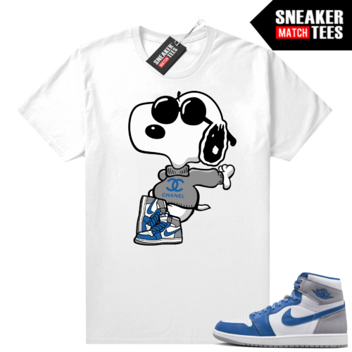 Jordan 1 True Blue shirts Sneaker Match White Fly Snoopy