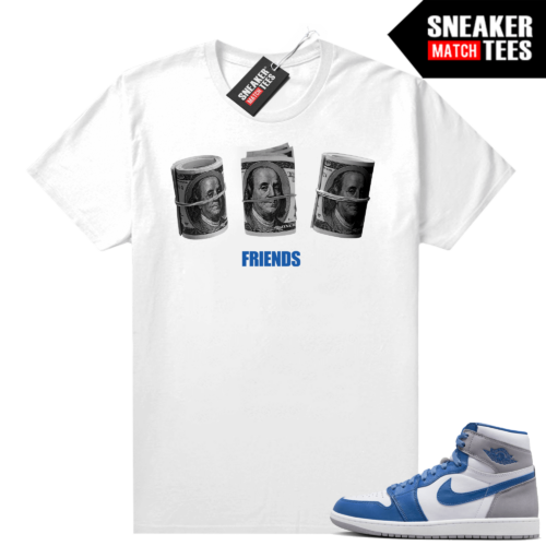 Jordan 1 True Blue shirts Sneaker Match White Friends