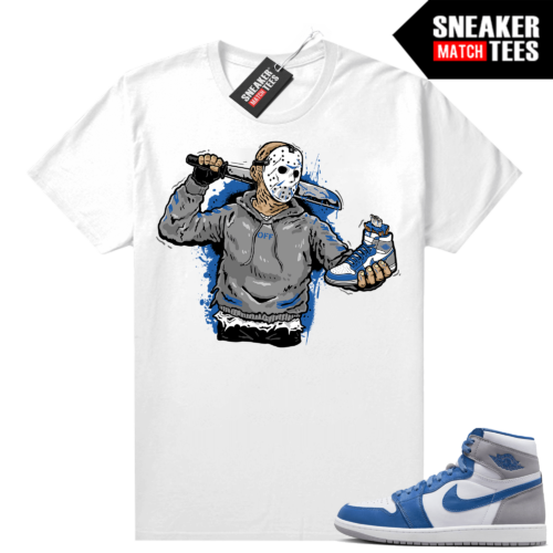 Jordan Print 1 True Blue shirts Sneaker Match White Jason Cop