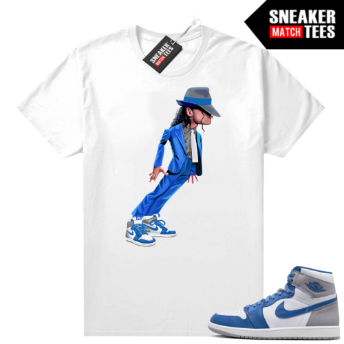 Jordan 1 True Blue shirts Urlfreeze Sneaker Match White MJ Smooth Criminal