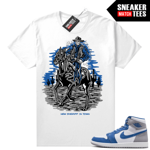 Jordan 1 True Blue shirts Sneaker Match White New Sheriff in Town