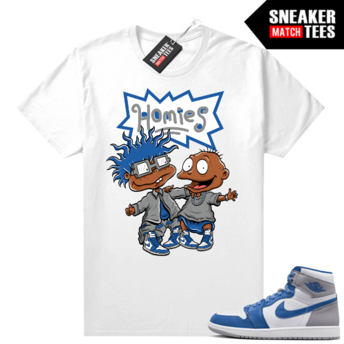 Jordan 1 True Blue shirts Ariss-eu Sneaker Match White Real Homies