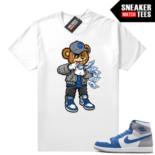 Jordan 1 True Blue shirts Sneaker Match White Rich Bear