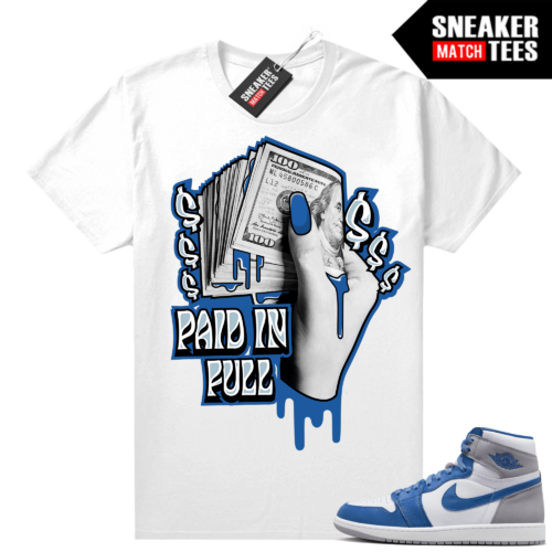 Jordan Air 1 True Blue shirts Urlfreeze Sneaker Match White Stay Paid in Full