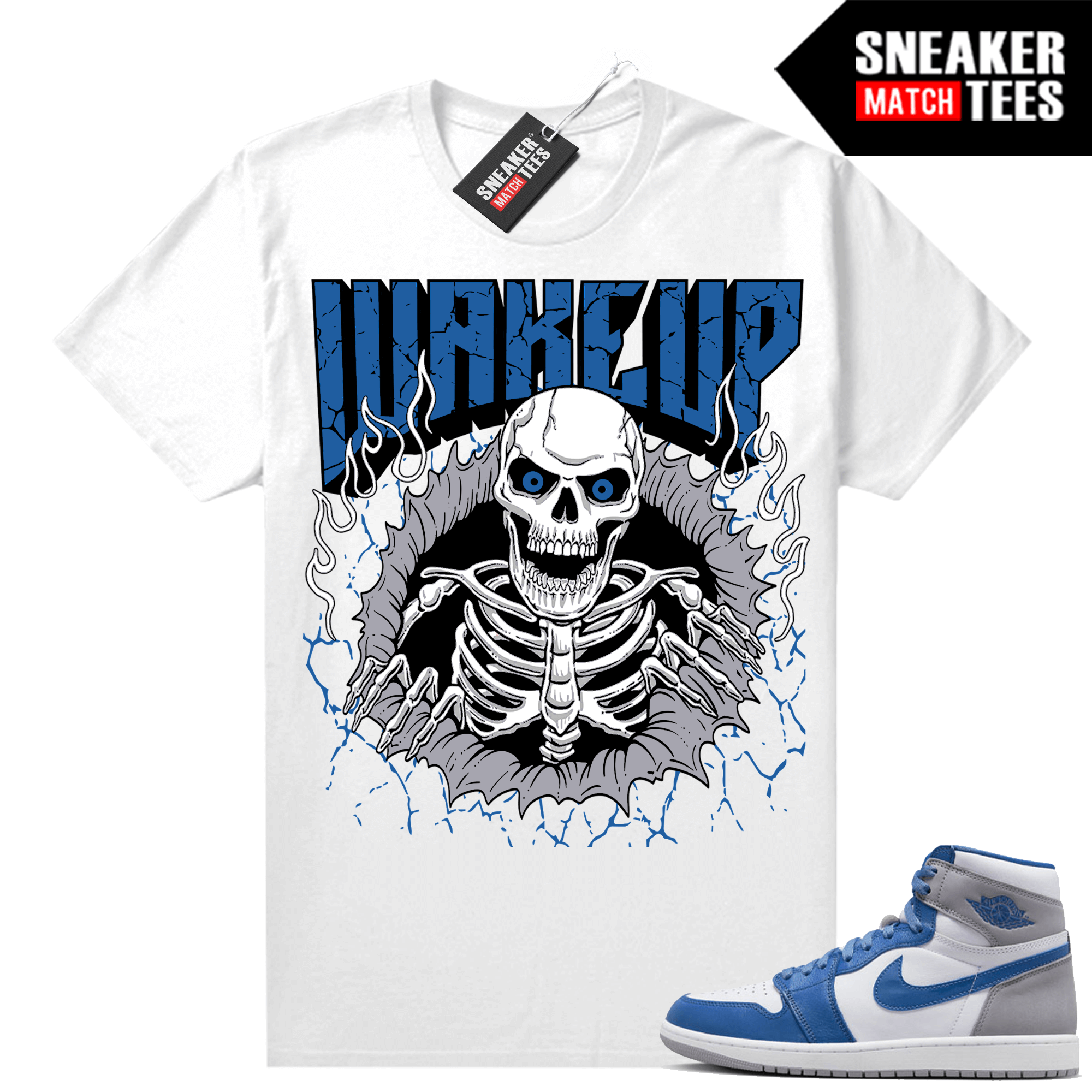 Jordan 1 True Blue shirts Sneaker Match White TopRank Wakeup