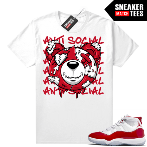 Cherry 11 shirts Sneaker Match White Anti Social Bear