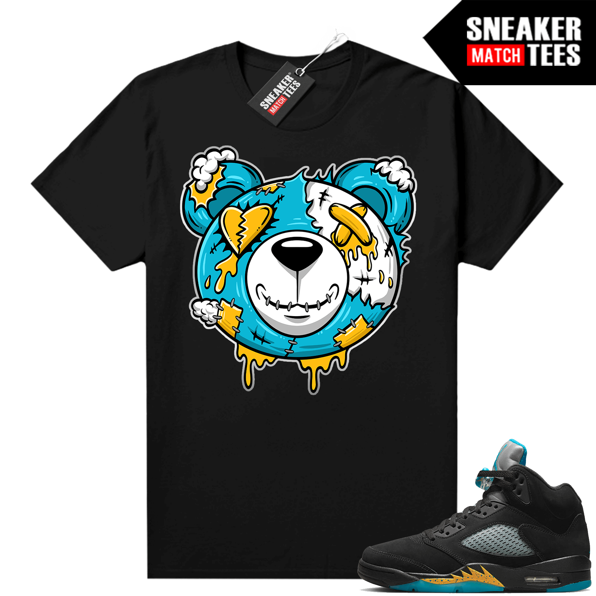 Jordan 5 Aqua shirts Urlfreeze Sneaker Match Black Love Hurts Bear