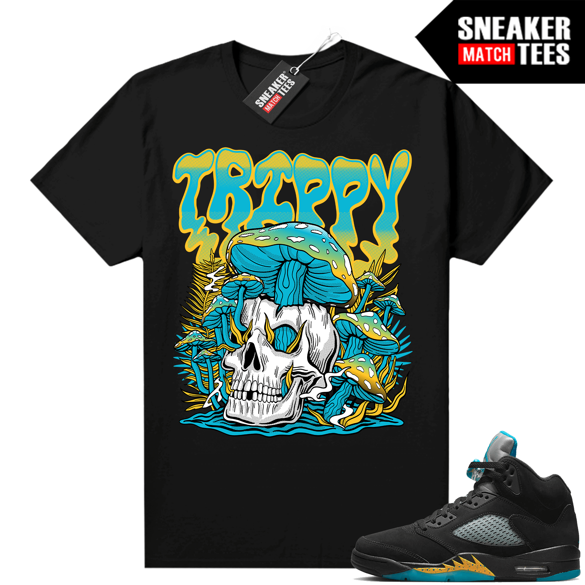Jordan 5 Aqua shirts Sneaker Match Black Trippyland