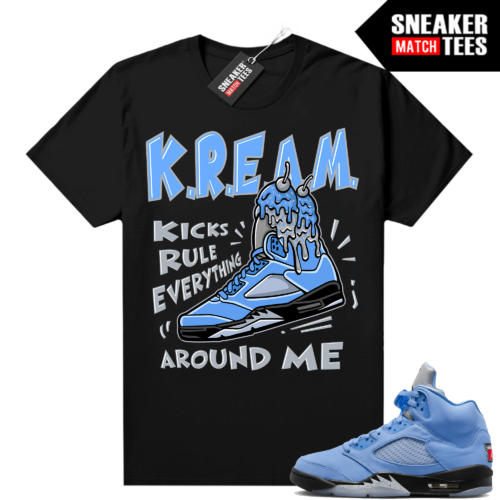 Jordan 5 UNC shirts Sneaker Match Black KREAM