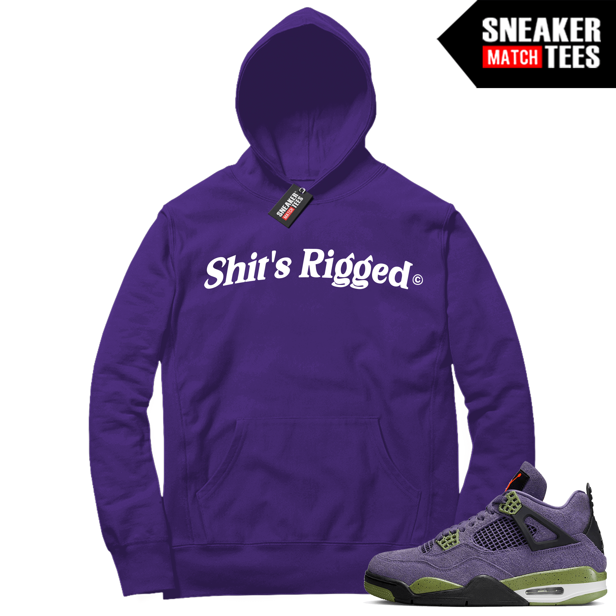 Shits Rigged Purple Hoodie matching Canyon Purple 4s