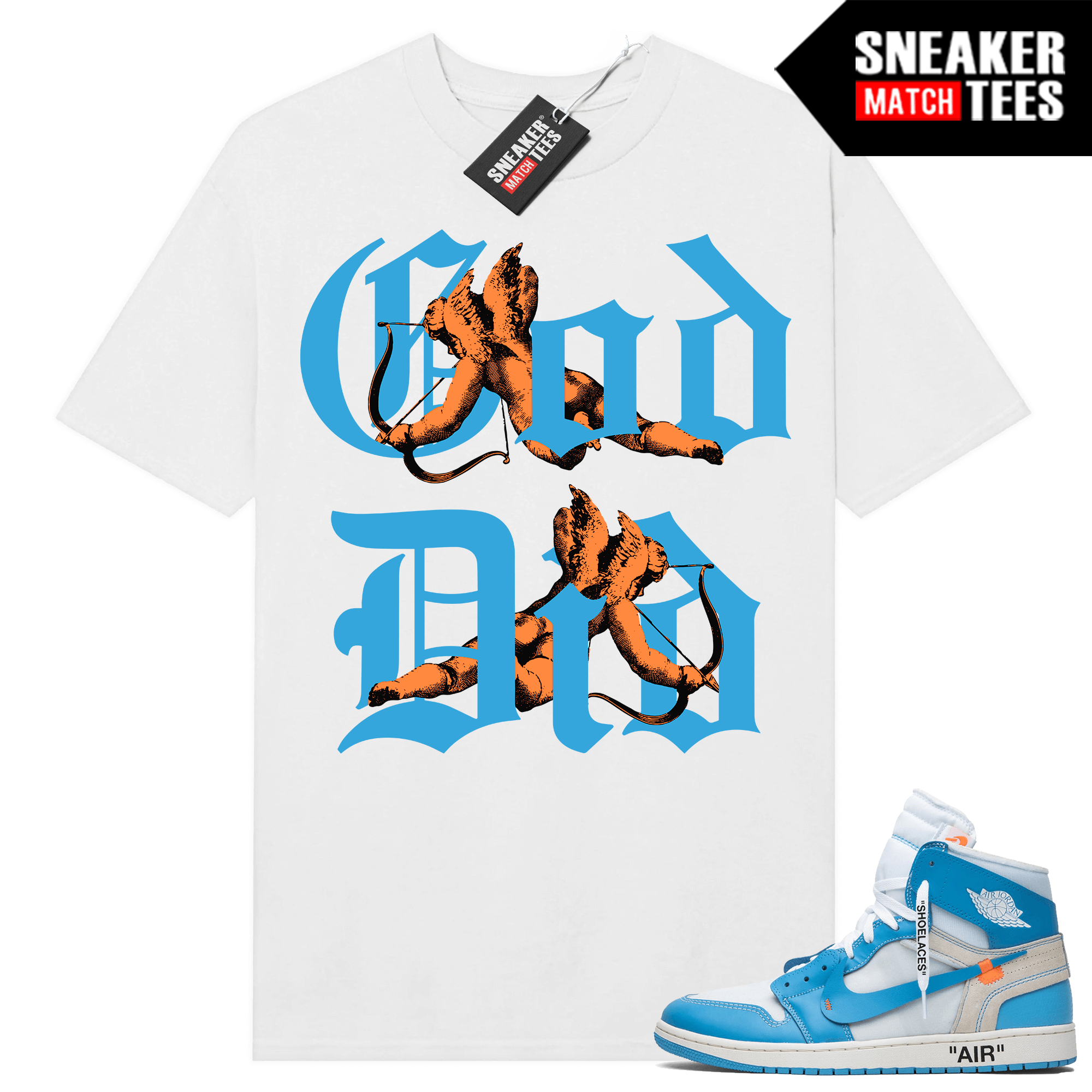 Jordan 1 OFF-White UNC shirts Sneaker Match White God Did