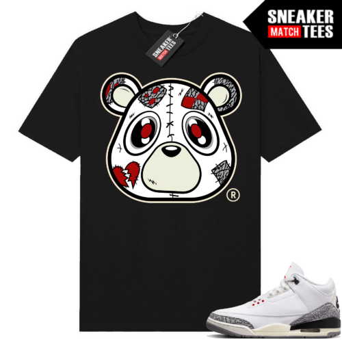 Jordan 3 White Cement Reimagined Sneaker Tees Match Black Heartless Bear