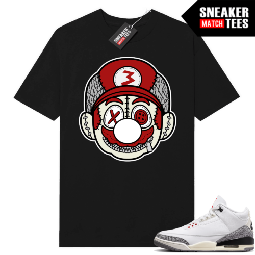 Jordan doernbecher 3 White Cement Reimagined Sneaker Tees Match Black Misfit Mario