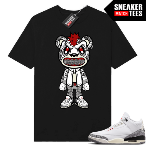 Jordan 3 White Cement Reimagined Sneaker Tees Match Black Rebels Bear toon