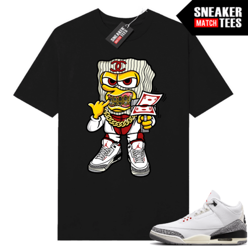 Jordan 3 White Cement Reimagined Sneaker Tees Match Black Savage Bob