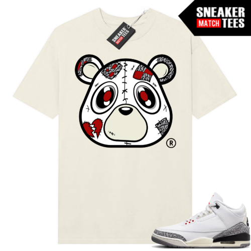 Jordan 3 White Cement Reimagined Sneaker Tees Match Sail Heartless Bear