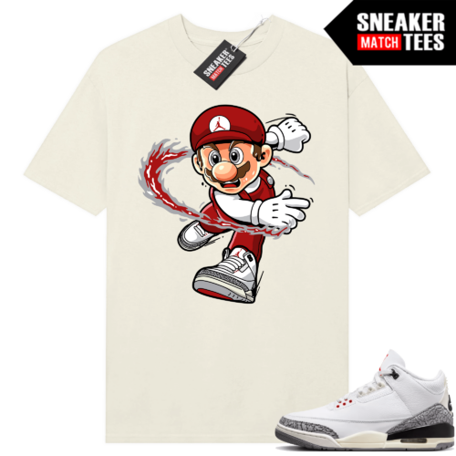 Jordan 3 Kids Cement Reimagined Sneaker Tees Match Sail Mario Heat