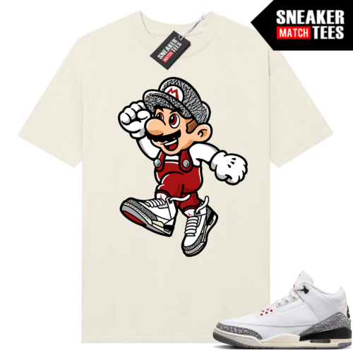 Jordan 3 White Cement Reimagined Sneaker Tees Match Sail Mario Jump