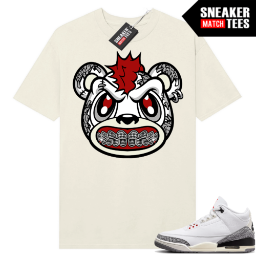 Jordan 3 White Cement Reimagined Sneaker Tees Match Sail Rebels Bear