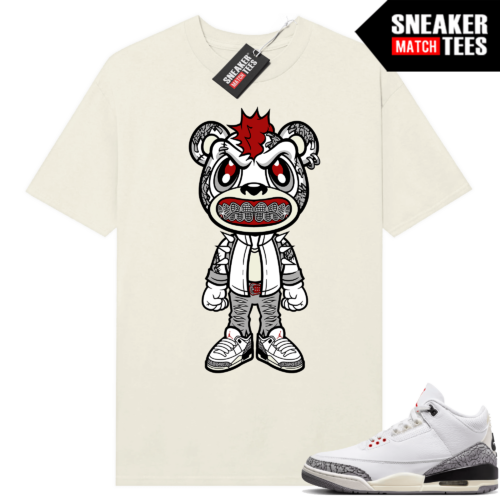 Jordan 3 White Cement Reimagined Sneaker Tees Match Sail Rebels Bear toon