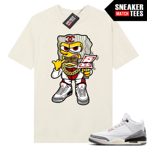 Jordan 3 White Cement Reimagined Sneaker Tees Match Sail Savage Bob