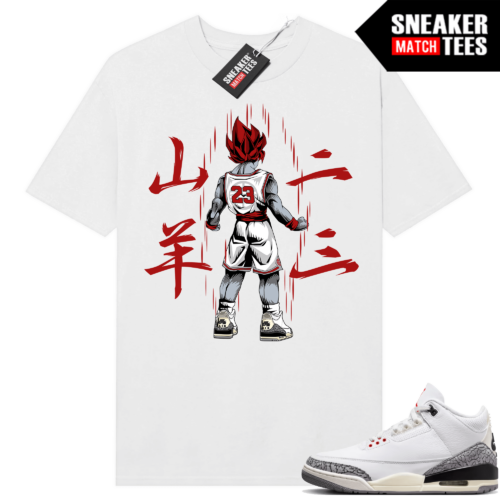 jordan Royal 3 White Cement Reimagined Sneaker Tees Match White Goku 23