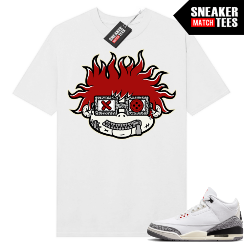 Jordan 3 White Cement Reimagined Sneaker Tees Match White Misfit Rugrat Chucky