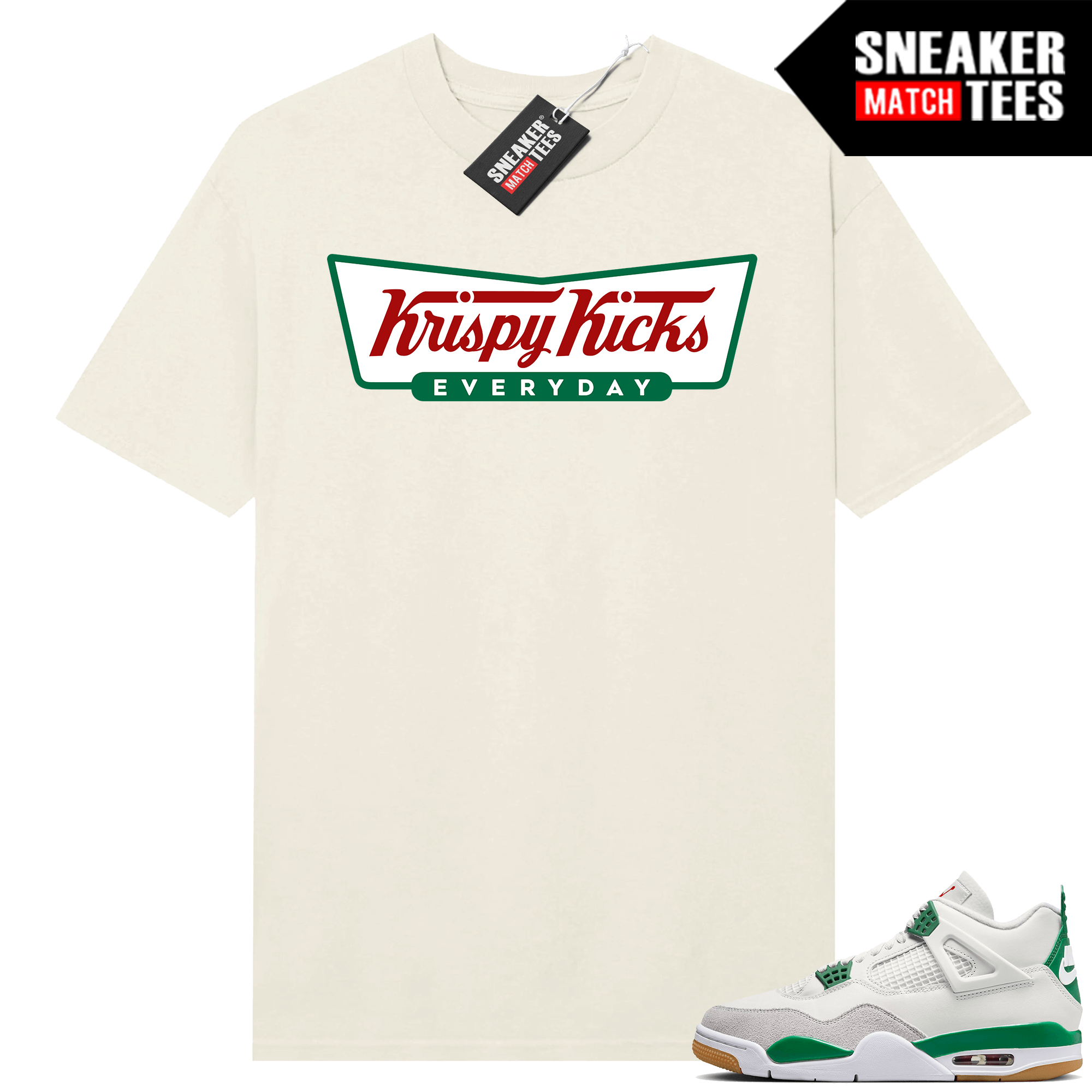 Jordan 4 Pine Green SB shirts Runtrendy Sneaker Match Sail Krispy Kicks