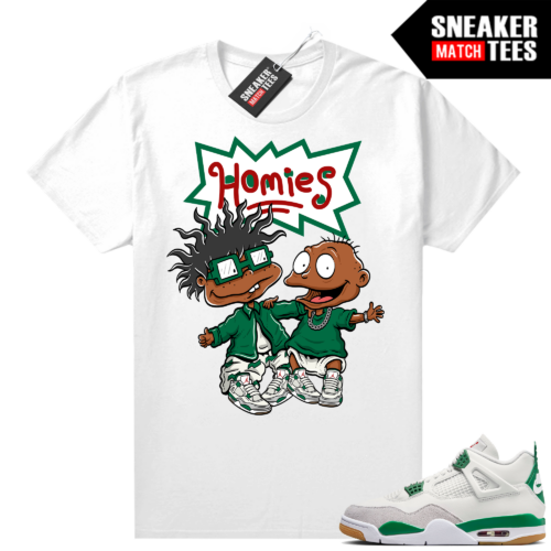 Jordan 4 Pine Green SB shirts Sneaker Match White Homies