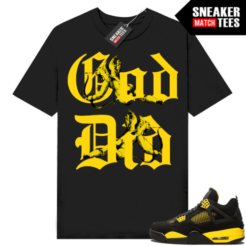 Jordan 4 Thunder shirts Sneaker Match Black God Did