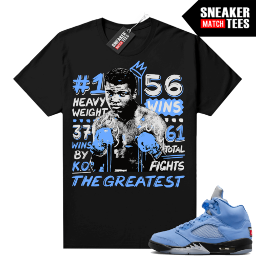 Jordan 5 UNC shirts Sneaker Match Black Ali Greatest