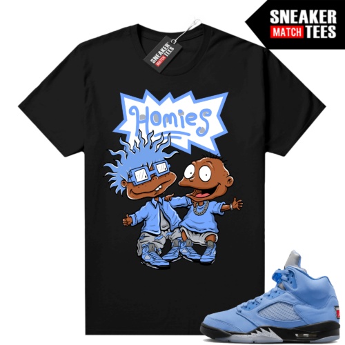 Jordan 5 UNC shirts Sneaker Match Black Rugrat Homies