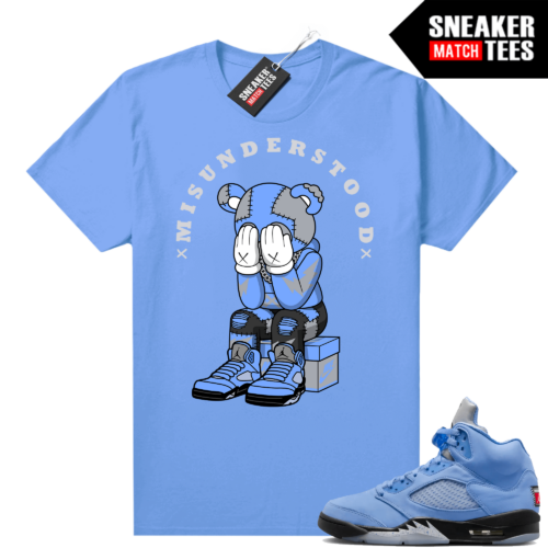 Jordan 5 UNC shirts Sneaker RETRO University Blue Misunderstood Bear