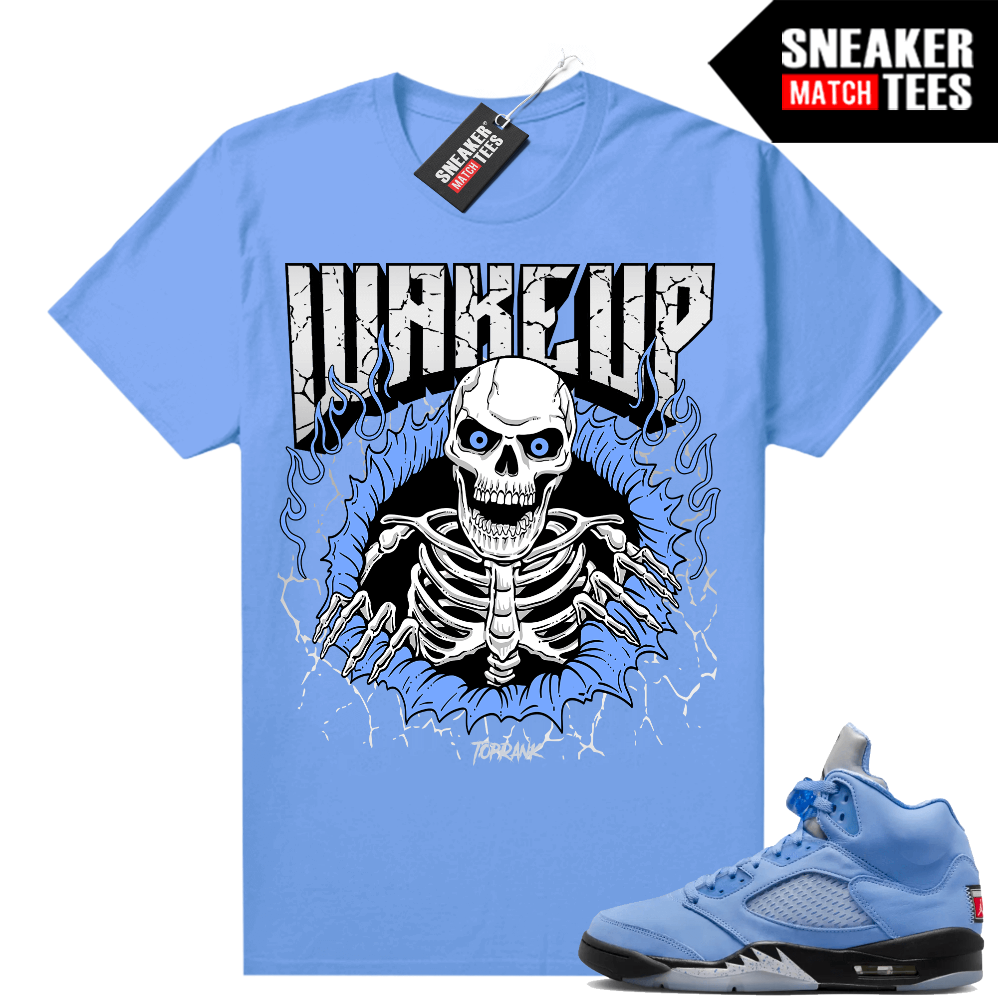 Jordan 5 UNC shirts Sneaker Match University Blue Toprank Wakeup