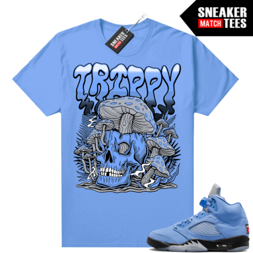 Jordan 5 UNC shirts Urlfreeze Sneaker Match University Blue Trippy