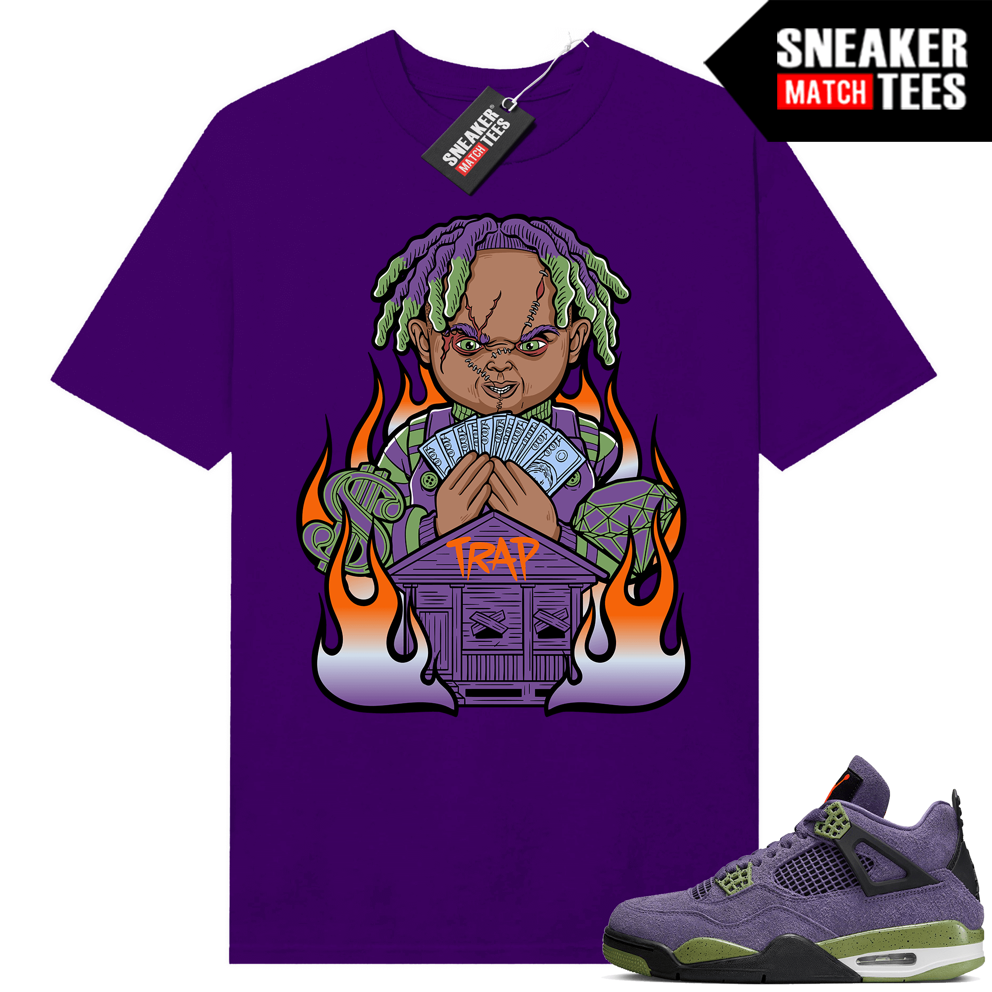 Jordan 4 Canyon Purple shirts Ariss-eu Sneaker Match Purple Trap Chucky
